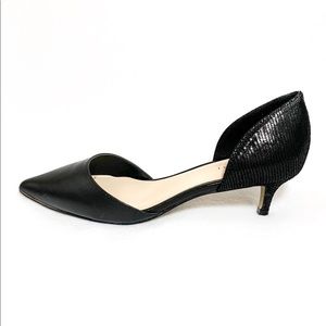 TAHARI Black Leather d'Orsay Heels